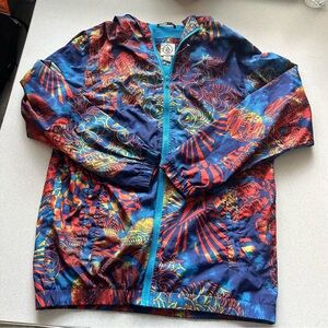 Volcom youth size large jacket Blue and Red windbreaker skateboard/grunge‎ E- 10